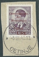 1942 MONTENEGRO USATO GOVERNATORATO 5,50 D - RA1-9 - Montenegro