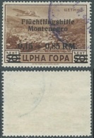1944 OCCUPAZIONE TEDESCA MONTENEGRO POSTA AEREA USATO 0,15+0,85 SU 50 CENT - RA4 - Deutsche Bes.: Montenegro