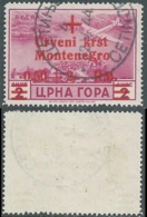 1944 OCCUPAZIONE TEDESCA MONTENEGRO POSTA AEREA USATO 0,50+2,00 SU 2 LIRE - RA4 - Deutsche Bes.: Montenegro