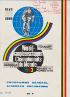 CYCLISME Carnet Programme CHAMPIONNATS DU MONDE 1963 Renaix Ronse Herentals Rocourt  / RARE - Programmi