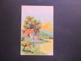 Künstler AK 1906 Einsames Haus Am See Stempel Göttingen Und Ank. Stempel Bovenden - 1900-1949