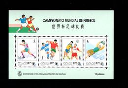 Macao Macau Football World Cup Championship 1994 USA Miniature Sheet MNH - Blokken & Velletjes