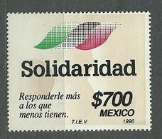 Mexico, 1990 (#2213a), Solidarity, Solidaridad, Solidarität, Solidarietà, Solidarité, Starve - 1v Without Gum (?) - Tegen De Honger