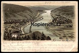 ALTE LITHO POSTKARTE GRUSS AUS BULLAY GESAMTANSICHT TOTALANSICHT PANORAMA ALF-BULLAY Mosel AK Ansichtskarte Cpa Postcard - Alf-Bullay