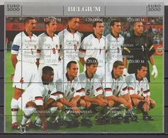 Turkmenistan 2000 Football Soccer European Championship, Belgium Team Sheetlet MNH - UEFA European Championship