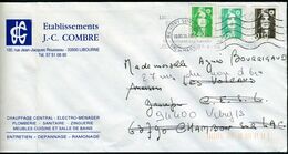 Double Oblitération Mécanique Superposée De Villejuif Et Libourne Sur Lettre Réexpédiée - Storia Postale