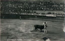 ! 1936 Alte Fotokarte Mexico, Mexiko, Stierkampf, Toreo, Werbung Cognac Martell - Mexique