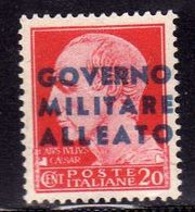 OCCUPAZIONE ANGLO-AMERICANA NAPOLI 1943 CENT. 20c SOPRASTAMPA IN AZZURRO  MNH - Occ. Anglo-américaine: Naples