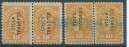 Stati Uniti D'america,United States,U.S.A,Revenue Stamps 10$ DOCUMENTARY,STOCK TRANSFER Used IN PAIRS - Fiscali