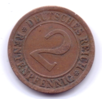 DEUTSCHES REICH 1923 A: 2 Rentenpfennig, KM 31 - 2 Rentenpfennig & 2 Reichspfennig