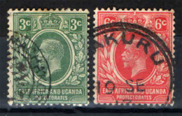 EAST AFRICA AND UGANDA PROTECTORATES - 1912 - EFFIGIE DEL RE GIORGIO V -  Wmk. 3 - USATI - Protectoraten Van Oost-Afrika En Van Oeganda