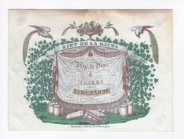 1 Carte Porcelaine  Vins & Toiles  Giet De La Gache  Audenarde Audenaarde Lith.Daveluy Bruges  Afm.:15,5x11,5cm  Ca 1850 - Porzellan