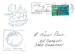 France 1995 Brest Foudre Amphibious Assault Ship Naval Cover - Militaria