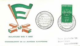 France 1960 Mulhouse European Youth Meeting Special Handstamp Cover - Europese Instellingen