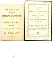 CANIVET - Souvenir De 1ère Communion Louis Et Joseph Laurentie 16 Mai 1889 Et 3 Mai 1877 - Images Religieuses