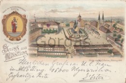 Germany - Gruss Aus Altotting - Wappen - Madonna - Litho - Damaged - Altoetting