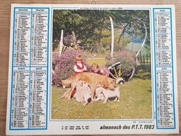 Calendrier-Almanach Des Postes P.T.T.     1983      Eure - Grand Format : 1981-90