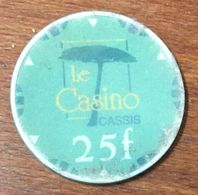 13 CASSIS CASINO JETON DE 25 FRANCS CHIP TOKENS COINS GAMING - Casino