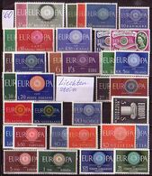 EUROPA-CEPT - 1960 - Anne Complet ** MNH (sans Liectenstein) - 19 Pays - 35 Tim. 190 Yv Eu - Années Complètes