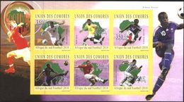 Mint Stamps In Miniature Sheet Sport Africa Cup Soccer Football 2010 From Comores Comoros - Fußball-Afrikameisterschaft