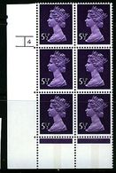 GB 1975 Machin 5½p Violet  One Centre Band  X869 Cylinder 4 No Dot Block Of 6 MNH Unmounted Mint - Sheets, Plate Blocks & Multiples