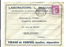 Lettre 1936 - En-tête PUBLICITAIRE - TISANE De VERFEIL - Montluçon Allier - 1932-39 Paz