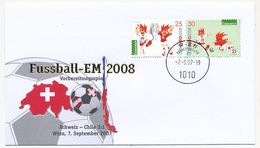 AUTRICHE - Championnat D'Europe EM 2008 - Env. Commémo. SUISSE - CHILI 7 Septembre 2007 Obl Klagenfurt - UEFA European Championship