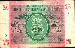 20015) BANCONOTA DELLA  BRITISH MILITARY AUTORITY " 2/6 SHILLINGS "    -banconota Non Trattata.vedi Foto - Occupazione Alleata Seconda Guerra Mondiale