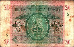 20023) BANCONOTA DELLA  BRITISH MILITARY AUTORITY " 2/6 SHILLINGS "    -banconota Non Trattata.vedi Foto - 2. WK - Alliierte Besatzung