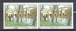 Oblitération Ronde 1977 Y&T 1923 (Michel 2012) Le Pont De Mantes,Jean-Baptiste COROT - Lot 3 Timbres Dont 1 Paire - (6) - Used Stamps