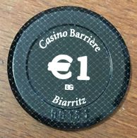 64 BIARRITZ CASINO BARRIÈRE JETON DE DE 1 EURO N° 00131 CHIP TOKENS COINS GAMING - Casino