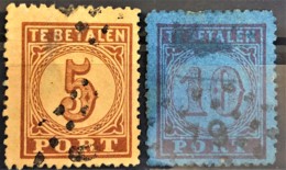 NETHERLANDS 1870 - Canceled - Sc# J1, J2 - Postage Due 5 10 - Impuestos