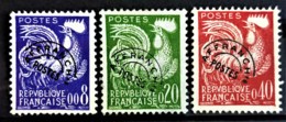 FRANCE 1960 - MLH - YT 119, 120, 121 - PRÉOBLITÉRÉS - 1893-1947