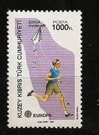 Turquie Chypre Turc RTCN 1989 N° 227 Iso ** Europa, Emission Conjointe, Jeux D'enfants, Cerf-volant, Garçon, Course Vent - Andere & Zonder Classificatie