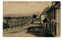 Souvenir De Chalampé - Le Pont Du Rhin Et La Maison De La Douane - Circulé, Mauvais état, Coin Cassé & Trous De Punaise - Chalampé