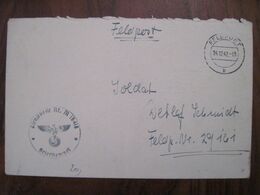 Feldpost 24 12 42 Nach Feldpostnummer 29161 Reich Allemagne Cover - Cartas & Documentos