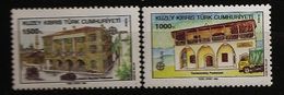 Turquie Chypre Turc RTCN 1990 N° 252 / 3 ** Europa, Emission Conjointe, Place Atatürk, Camion, Vélo, Voiture à Cheval - Autres & Non Classés