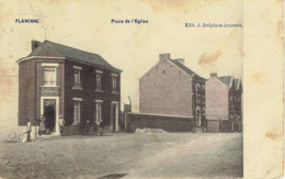 Flawinne Place De L'église Café Delplace Arnould  1910 Couleur Animation - Namur