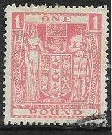 NEW ZEALAND 1950 £1 SG F203W INVERTED WATERMARK FINE USED Cat £5.50 - Steuermarken/Dienstmarken