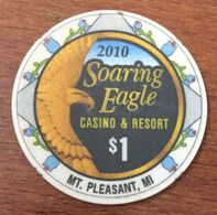 ÉTATS-UNIS USA MICHIGAN MONT PLEASANT SOARING EAGLE CASINO SAGINAW CHIPPEWA INDIAN CHIP $ 1 JETON TOKEN - Casino