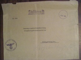 Feldpost 1942 Nach Könisberg Feldpostnummer 40571 Funk-Uberwachungs-Zug 615  Reich Allemagne Cover WK2 Bahnpost - Lettres & Documents