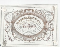 1 Carte Porcelaine Fabrique De Boules Coton Tulles Mousselines F.J. Bricout Fr. Rue Des Grands Carmes Bruxelles - Porzellan