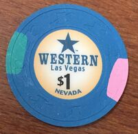 ÉTATS-UNIS USA NEVADA LAS VEGAS WESTERN CASINO CHIP $1 JETON TOKENS COINS CLOSED FERMÉ - Casino