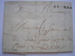 CALVADOS - Marque BAYEUX Sur LAC Du 27/04/1789 Pour Lisieux Avec Taxe Manuscrite 6 -2 Photos - ....-1700: Precursori