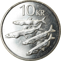 Monnaie, Iceland, 10 Kronur, 2008, SPL, Nickel Plated Steel, KM:29.1a - Islande