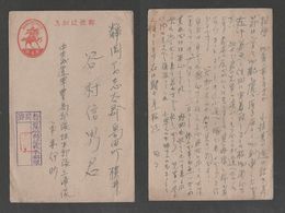 JAPAN WWII Military 2sen Postcard CENTRAL CHINA WW2 MANCHURIA CHINE MANDCHOUKOUO JAPON GIAPPONE - 1941-45 Northern China