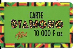 CARTE-PREPAYEE-SENEGAL-ALIZE-10000F CFA-DIAMONO-Epais-V°Pt N° Lasers-Centrés-TBE - Senegal