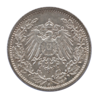 GERMANY - EMPIRE - 1/2 Mark - 1916 - A - Berlin - Silver - #DE026 - 1/2 Mark