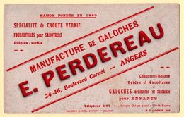 Buvard E.Perdereau, Manufacture De Galoches, Bd. Carnot à Angers. Fournitures Pour Sabotiers, Galoches Pour Enfants. - Shoes