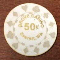 USA WASHINGTON EVERETT GROVE CASINO CHIP 50C JETON TOKENS COINS - Casino